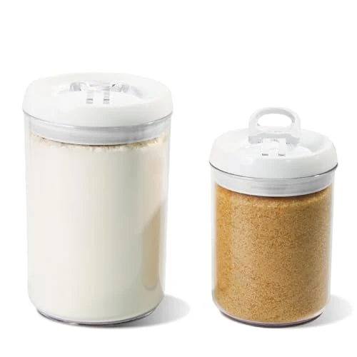 Solid Flip Tite Storage Container with Lid 6 ROUND Airtight Ring Lock Top 2 Count Flexible