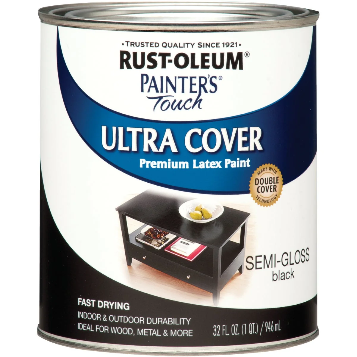 Casual Rust-Oleum Painter's Touch 2X Ultra Cover Premium Latex Paint Black 1 Qt. High-Performance
