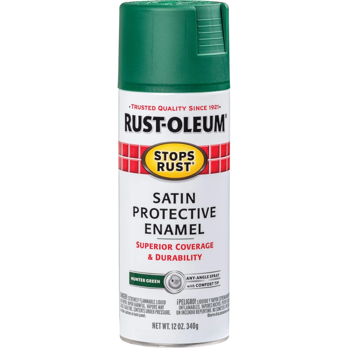 Innovative Rust-Oleum Stops Rust Decor 12 Oz. Satin Spray Paint Hunter Green Expertly Made