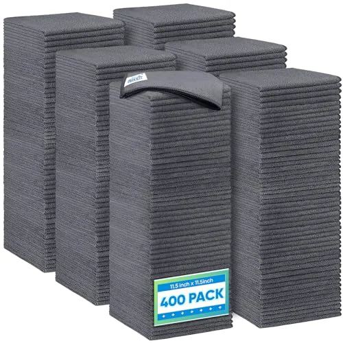 Practical Grey Microfiber Cleaning Cloth 400 Pack 400 Count Recyclable