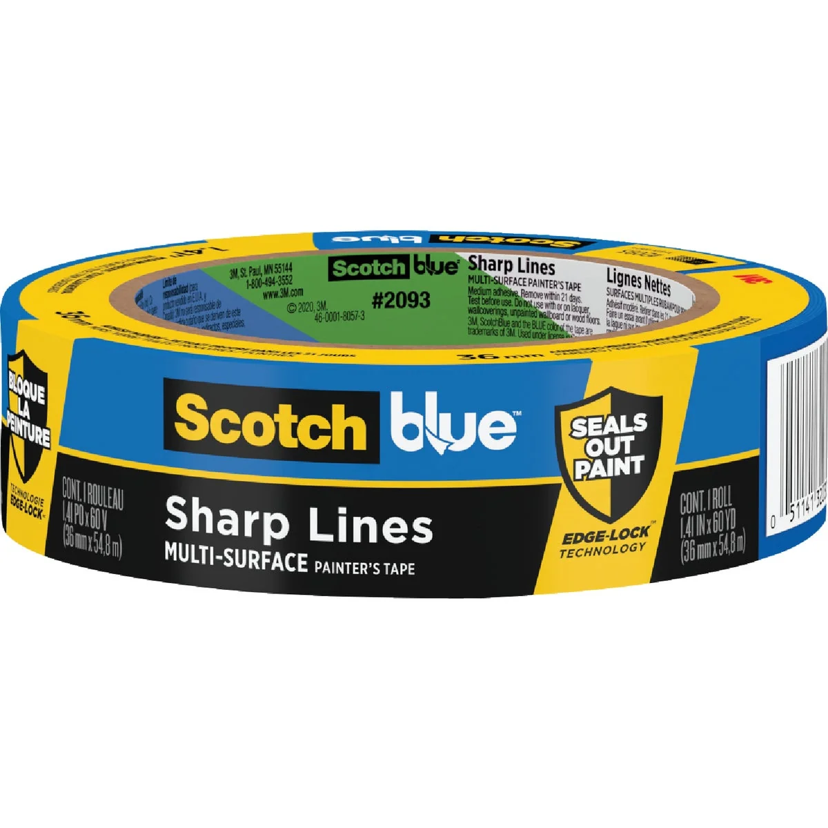 Pure 3M Scotch Blue 1.41 In. x 60 Yd. Sharp Lines Painter's Tape Superior