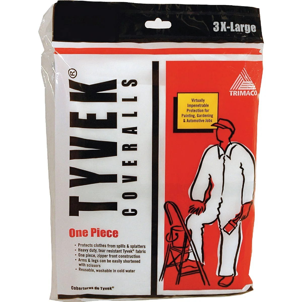 Flexible Trimaco Tyvek 3XL Reusable Painter's Coveralls User-Friendly