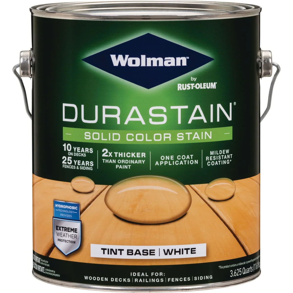 High-Quality Wolman DuraStain One Coat Solid Color Exterior Stain White Base 1 Gal. High-Performance