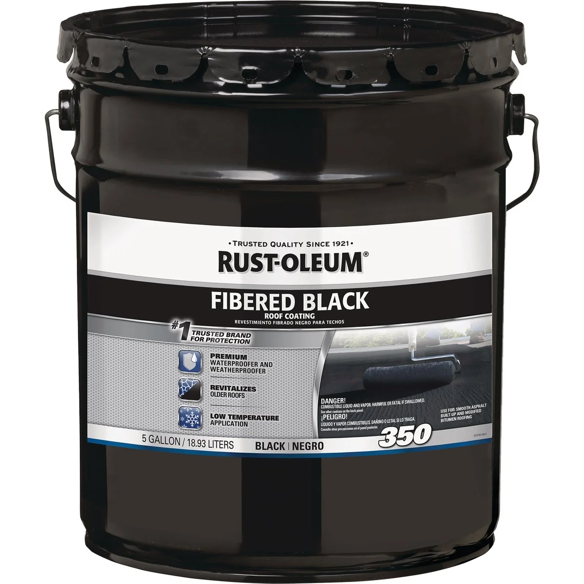 Optimized Rust-Oleum 350 5 Gal. Fibered Black Roof Coating Safe