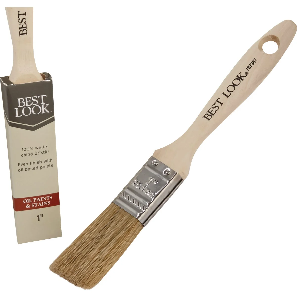 Original Look 1 In. Flat White Natural China Bristle Paint Brush Elite