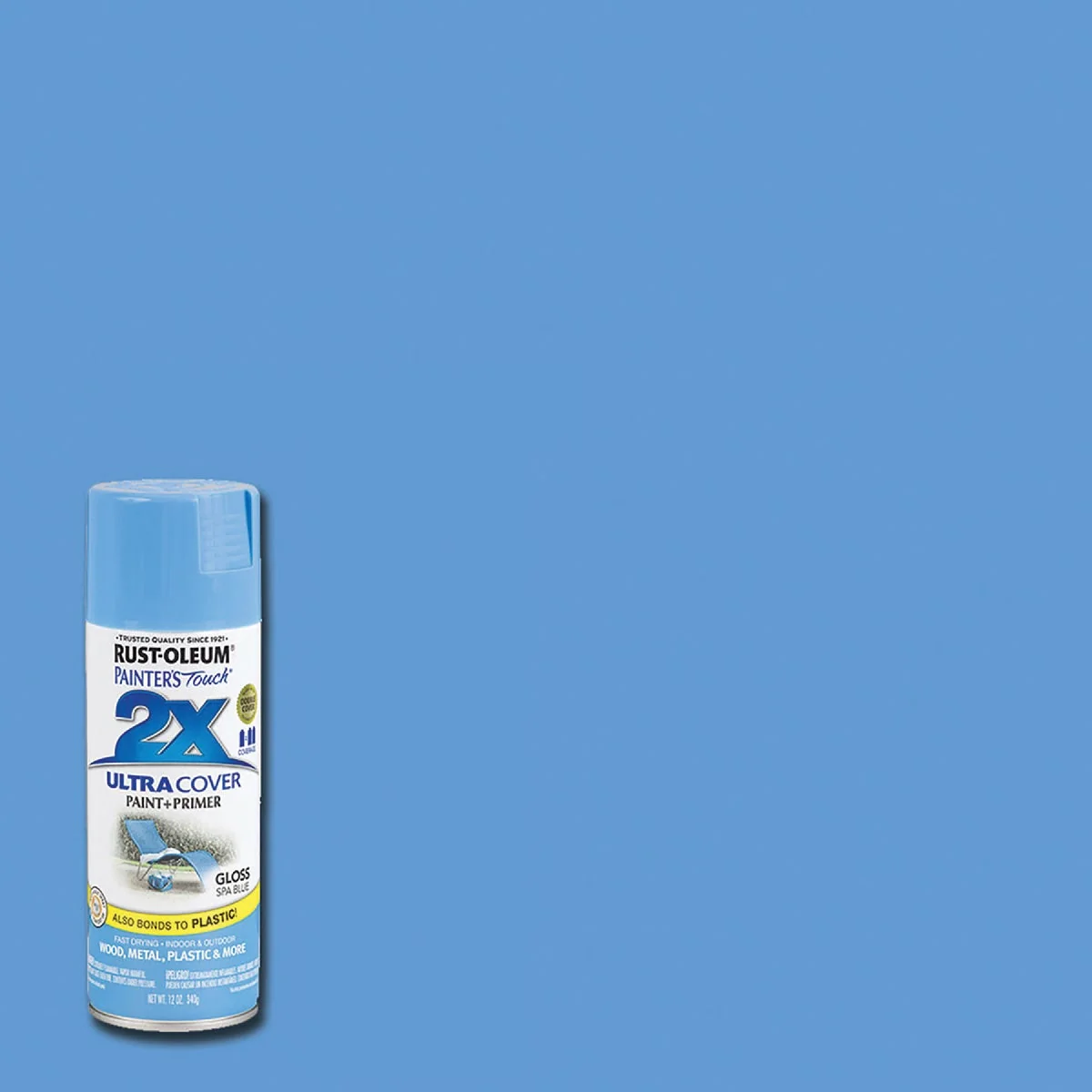 Professional Rust-Oleum Painter's Touch 2X Ultra Cover 12 Oz. Gloss Paint Primer Spray Paint Spa Blue Exceptional