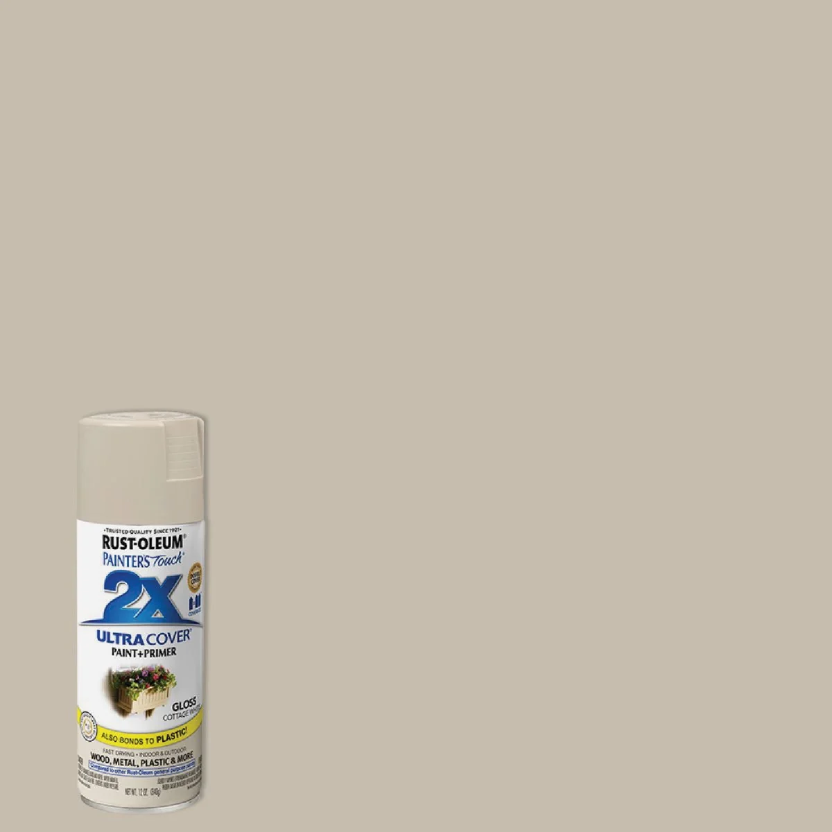 High-Quality Rust-Oleum Painter's Touch 2X Ultra Cover 12 Oz. Gloss Paint Primer Spray Paint Cottage White Expertly Made