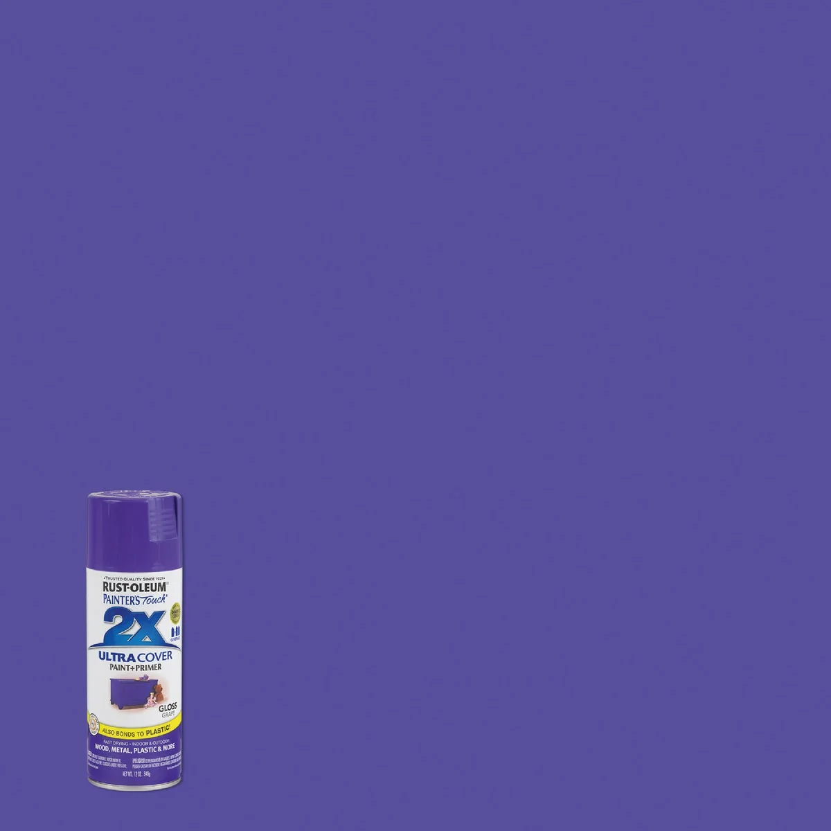 Smooth Rust-Oleum Painter's Touch 2X Ultra Cover 12 Oz. Gloss Paint Primer Spray Paint Grape Smart
