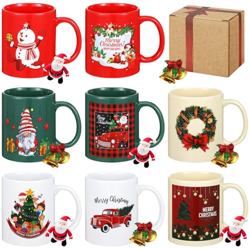 Innovative 8 Pcs Ceramic Coffee Mugs 12 Oz Handle 8 Count Genuine