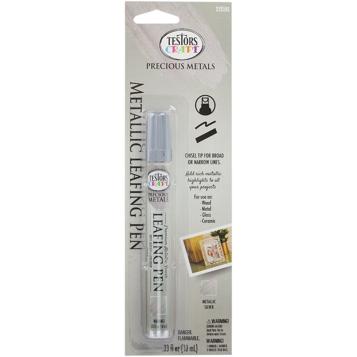 Premium Testors Craft Metallic Silver Leafing Paint Pen Detailed