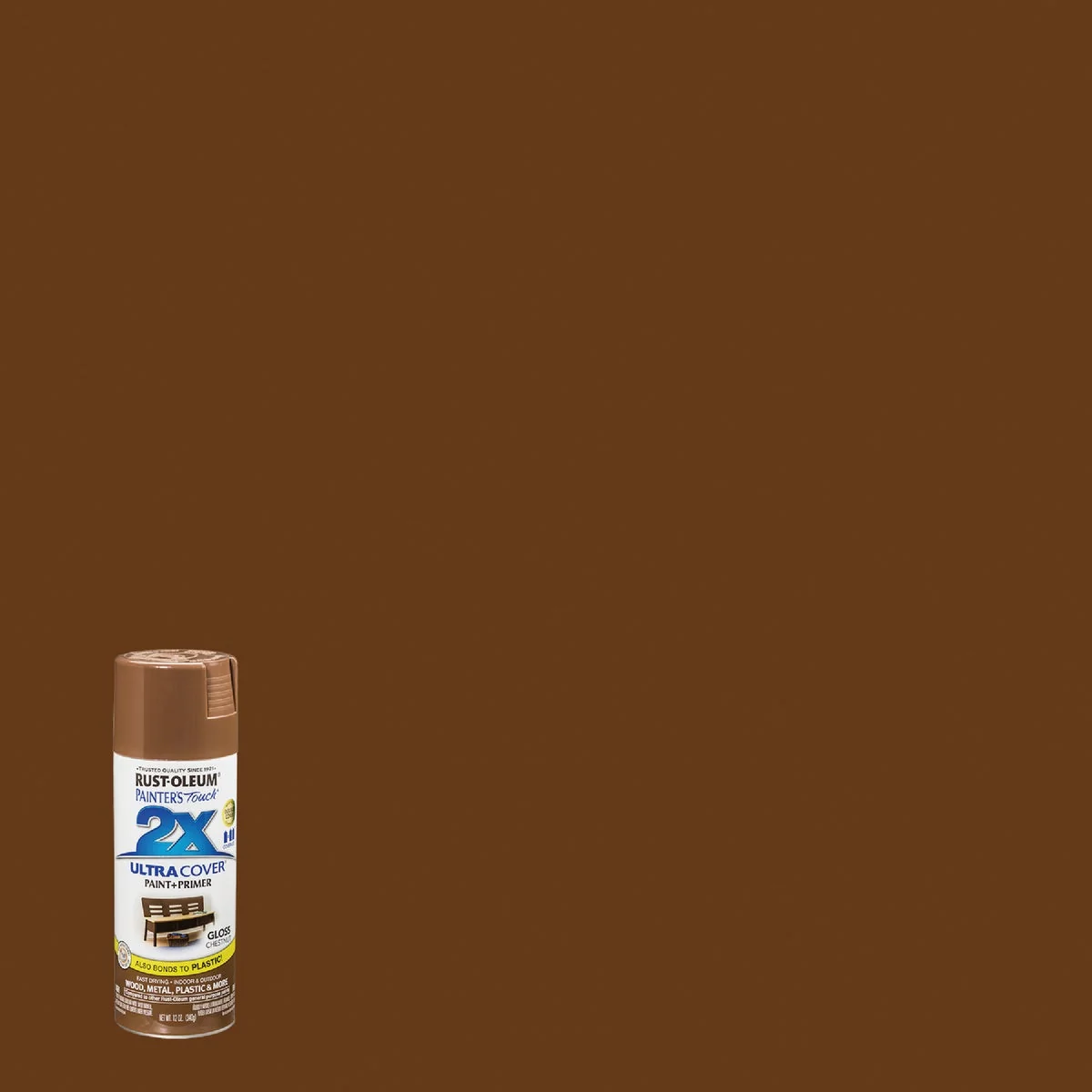 Sustainable Rust-Oleum Painter's Touch 2X Ultra Cover 12 Oz. Gloss Paint Primer Spray Paint Chestnut Outstanding