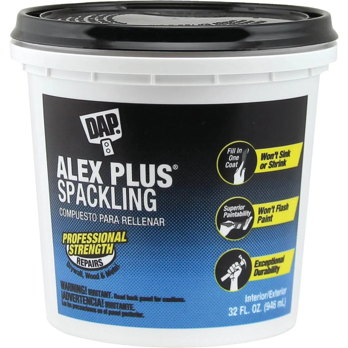 Eco-Friendly DAP ALEX PLUS 32 Oz. Professional Latex Spackling Artisan