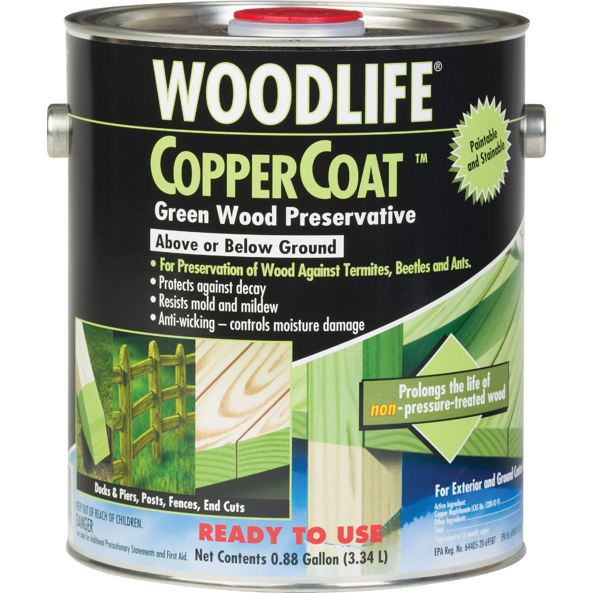 Refined Rust-Oleum Woodlife Water-Based Coppercoat Green Wood Preservative 1 Gal. Pure