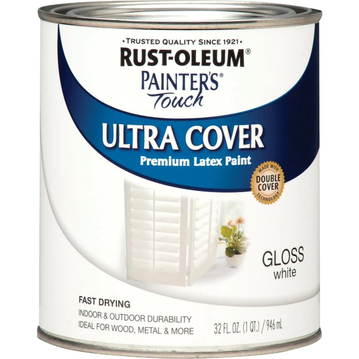 Fine Rust-Oleum Painter's Touch 2X Ultra Cover Premium Latex Paint White Gloss 1 Qt. Carefully Designed