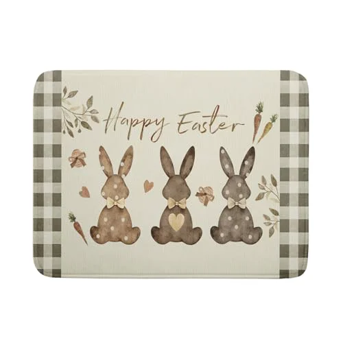 Environmentally Friendly Happy Easter Dish Drying Mat for Countertop Natural