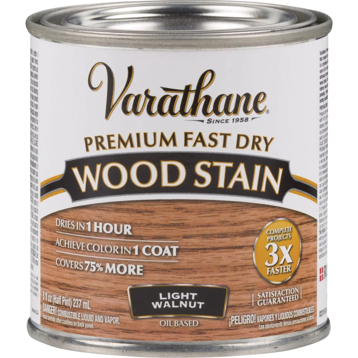 Lightweight Varathane Fast Dry Light Walnut Urethane Modified Alkyd Interior Wood Stain 1 2 Pt. Fine