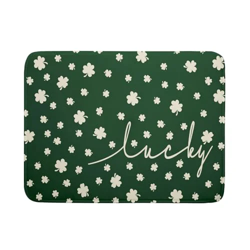 Casual St Patricks Day Dish Drying Mat Green Lucky Clovers Dish Drainer Mats 18 x24 Shamrock Holiday Microfiber Reversible Dish Drying Rack Pad Protector for Kitchen Countertop Large Decor Responsible
