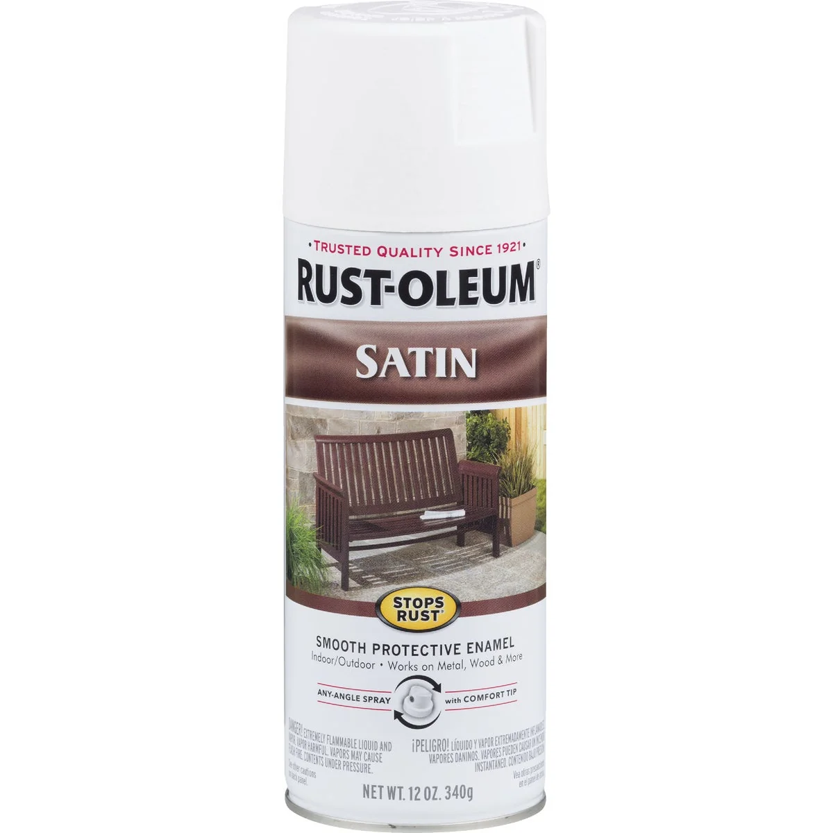 Durable Rust-Oleum Stops Rust Decor 12 Oz. Satin Spray Paint White Pure