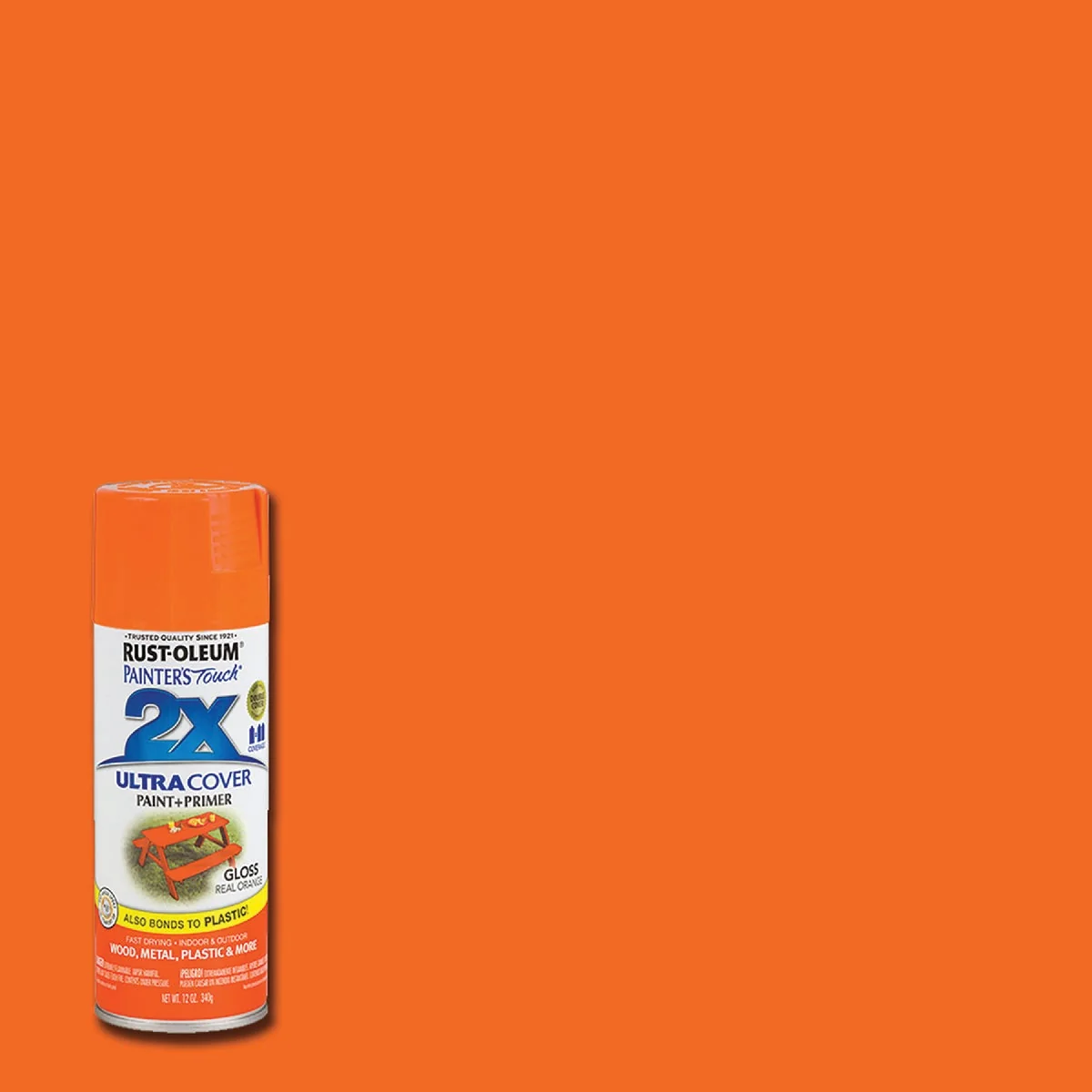 Exceptional Rust-Oleum Painter's Touch 2X Ultra Cover 12 Oz. Gloss Paint Primer Spray Paint Orange Authentic