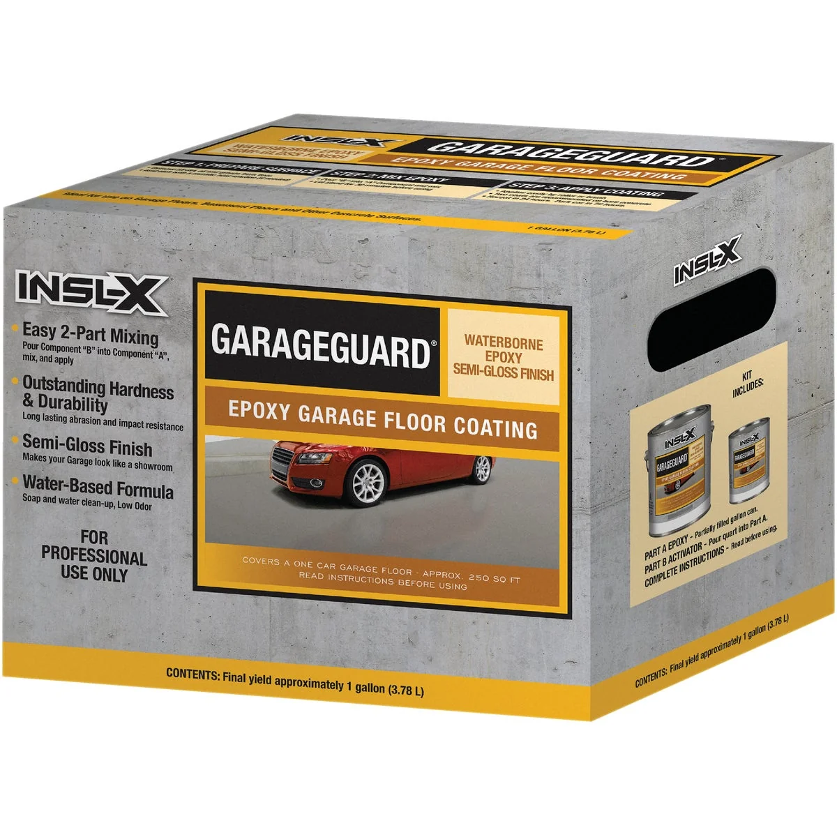 Organic Insl-X GarageGuard 1 Gal. Showroom Gray Epoxy Garage Floor Coating Elegant