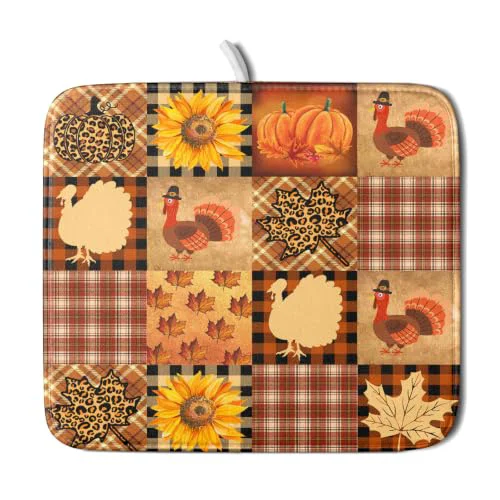 Sophisticated Thanksgiving Dish Drying Mat Crafted
