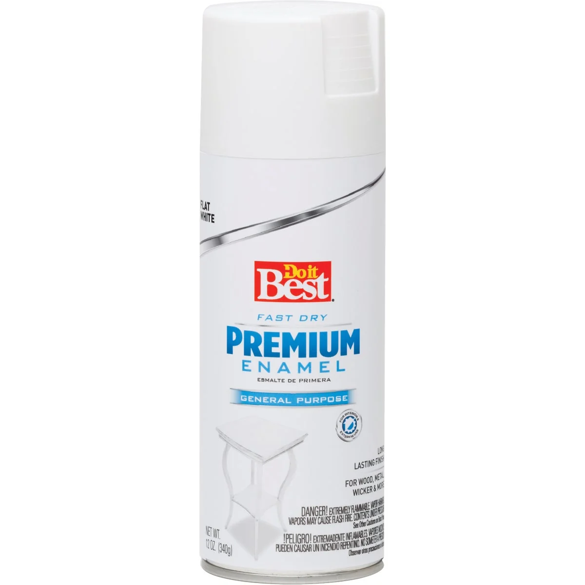 Elegant Do it Premium Enamel 12 Oz. Flat Spray Paint White Solid