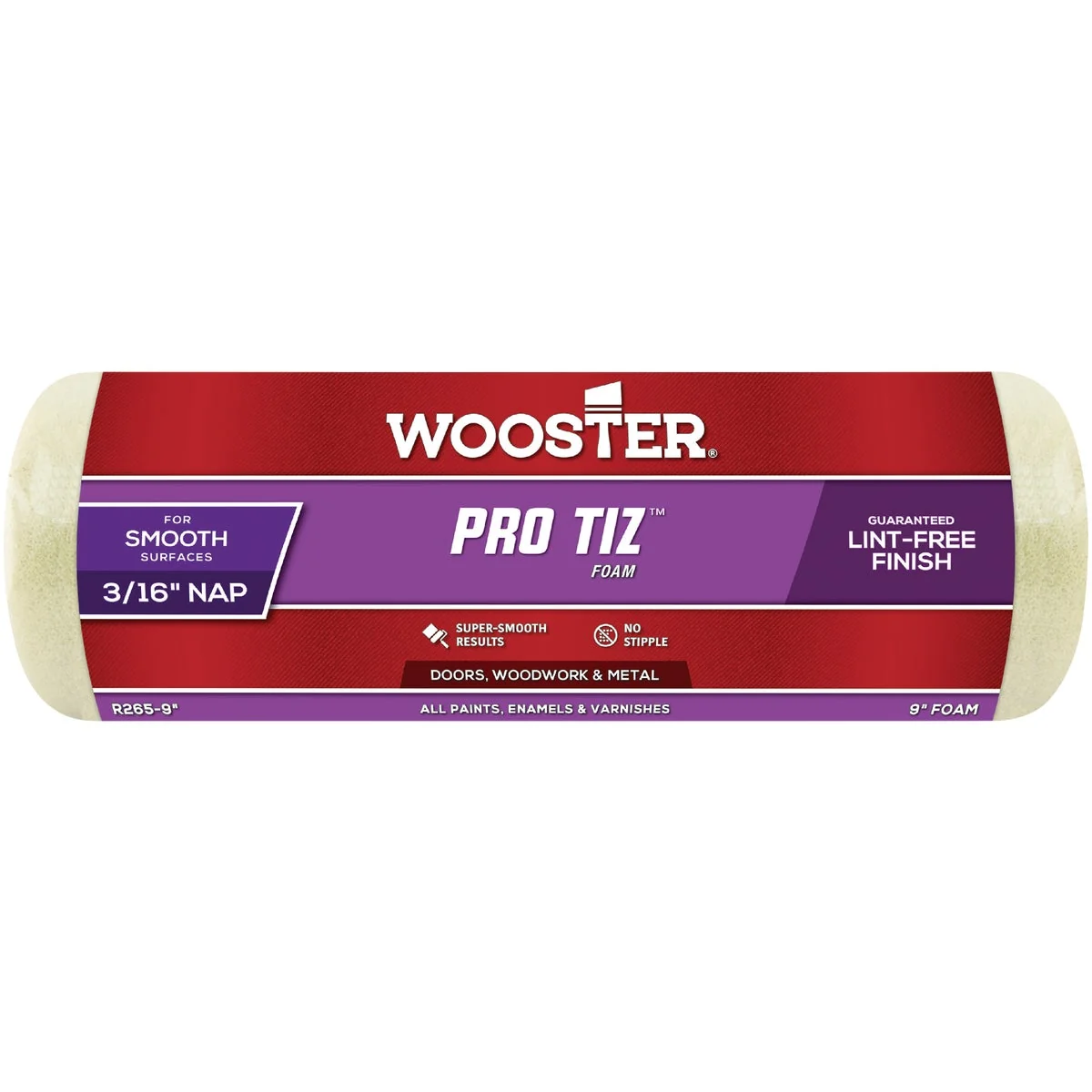 Official Wooster Pro Tiz 9 In. x 3 16 In. Foam Roller Cover Smart