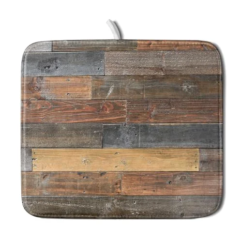 Trusted Wood Grain Dish Drying Mat for Kitchen Countertop Original
