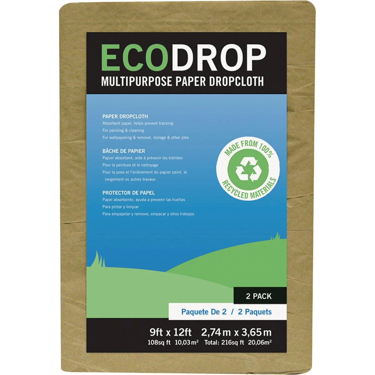 Functional Trimaco EcoDrop Paper 9 Ft. x 12 Ft. All-Purpose Drop Cloth Luxury