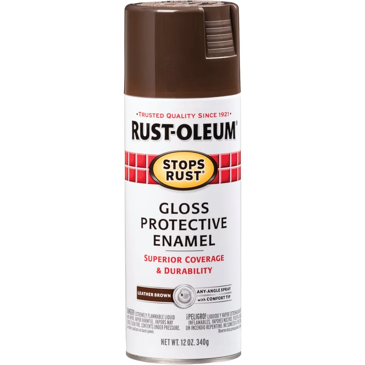 Quality Rust-Oleum Stops Rust Leather Brown Gloss 12 Oz. Anti-Rust Spray Paint Exclusive