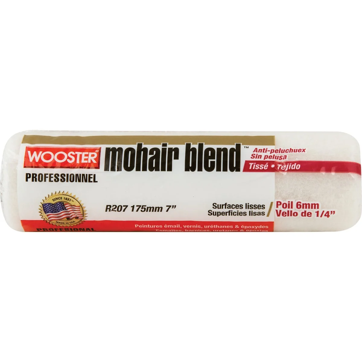 Powerful Wooster Mohair Blend 7 In. x 1 4 In. Woven Fabric Roller Cover Consistent