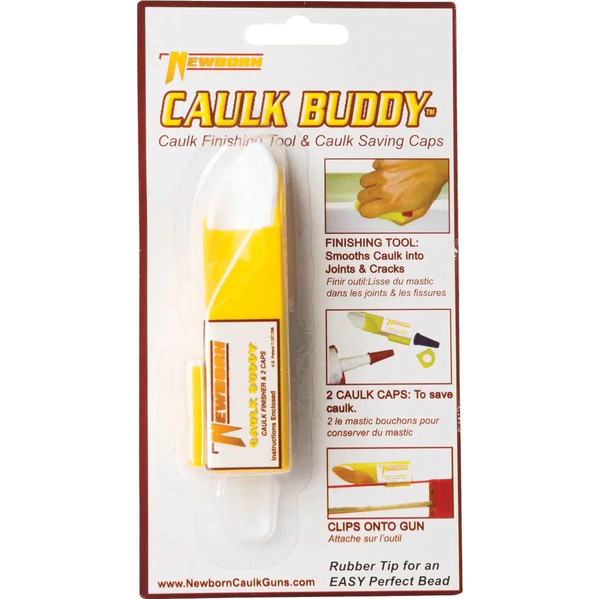 Reliable Caulk Buddy Finishing Tool with 2 Nozzle Caps Smooth