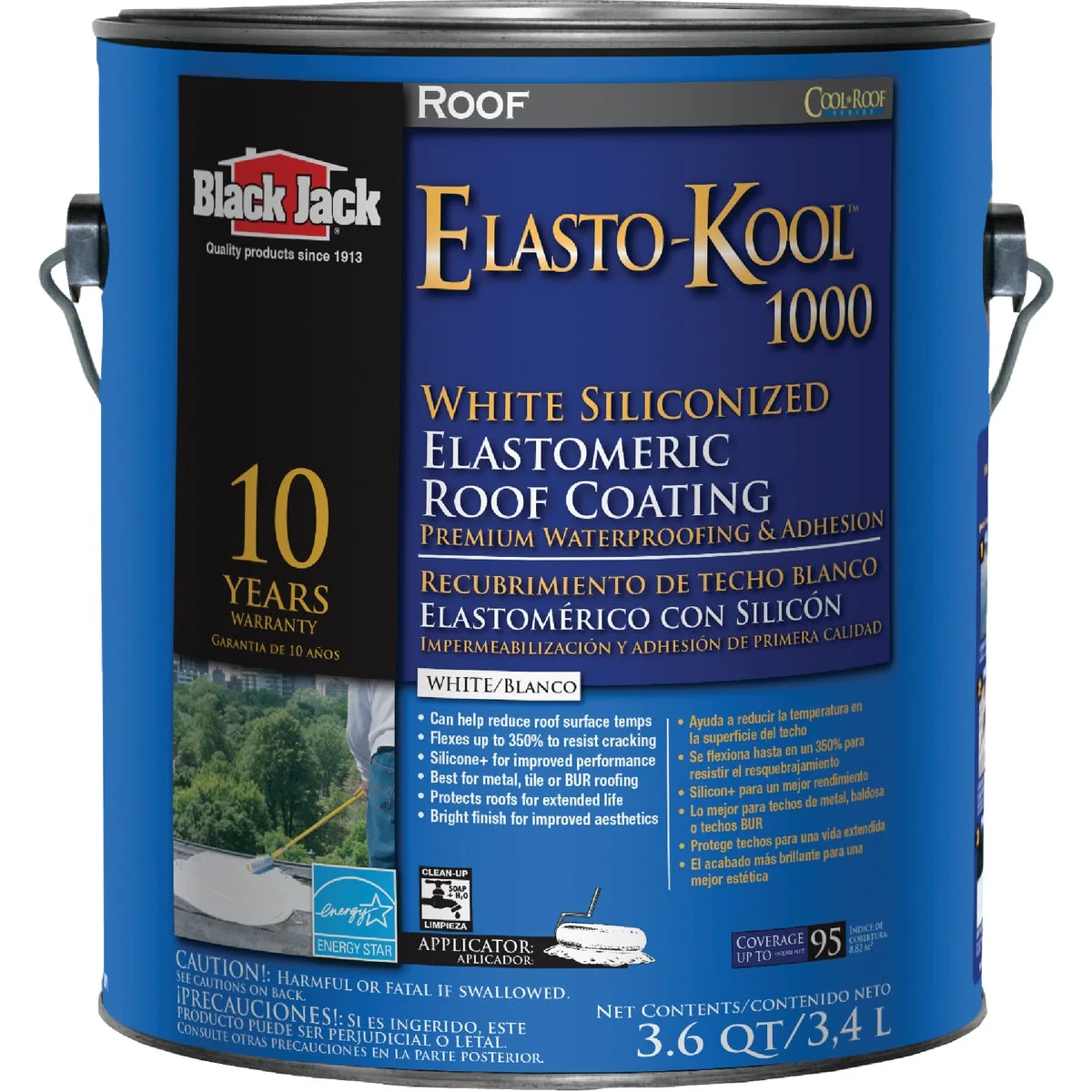 Contemporary Black Jack Elasto-Kool 1000 1 Gal. 10-Year White Siliconized Elastomeric Coating Effective