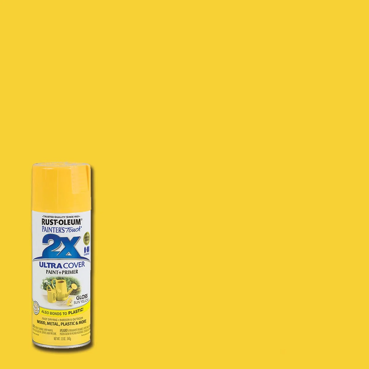 Exclusive Rust-Oleum Painter's Touch 2X Ultra Cover 12 Oz. Gloss Paint Primer Spray Paint Sun Yellow Official