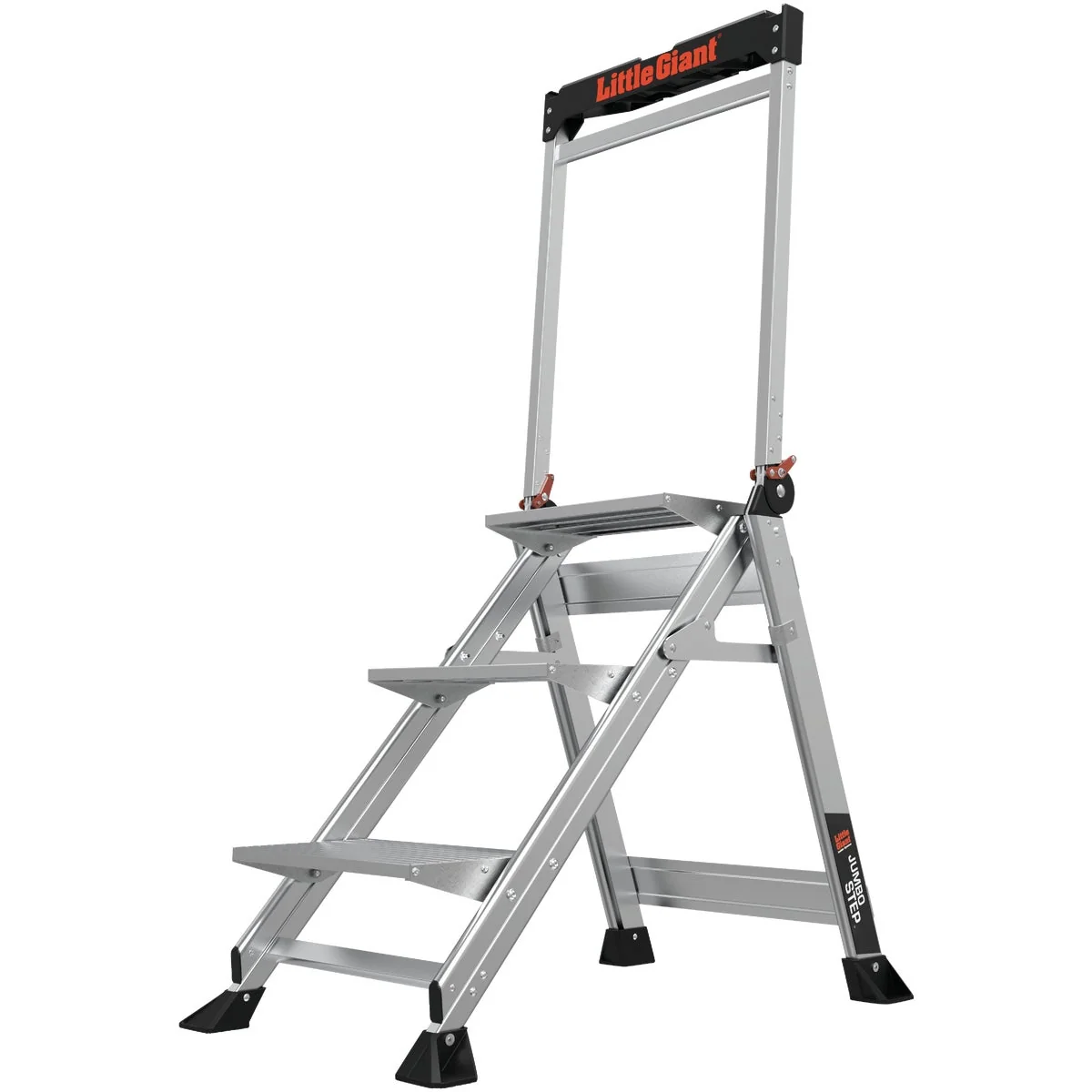 Dependable Little Giant Jumbo Step 42 In. Aluminum Step Ladder with 375 Lb. Load Capacity Type 1AA Ladder Rating Top-Quality