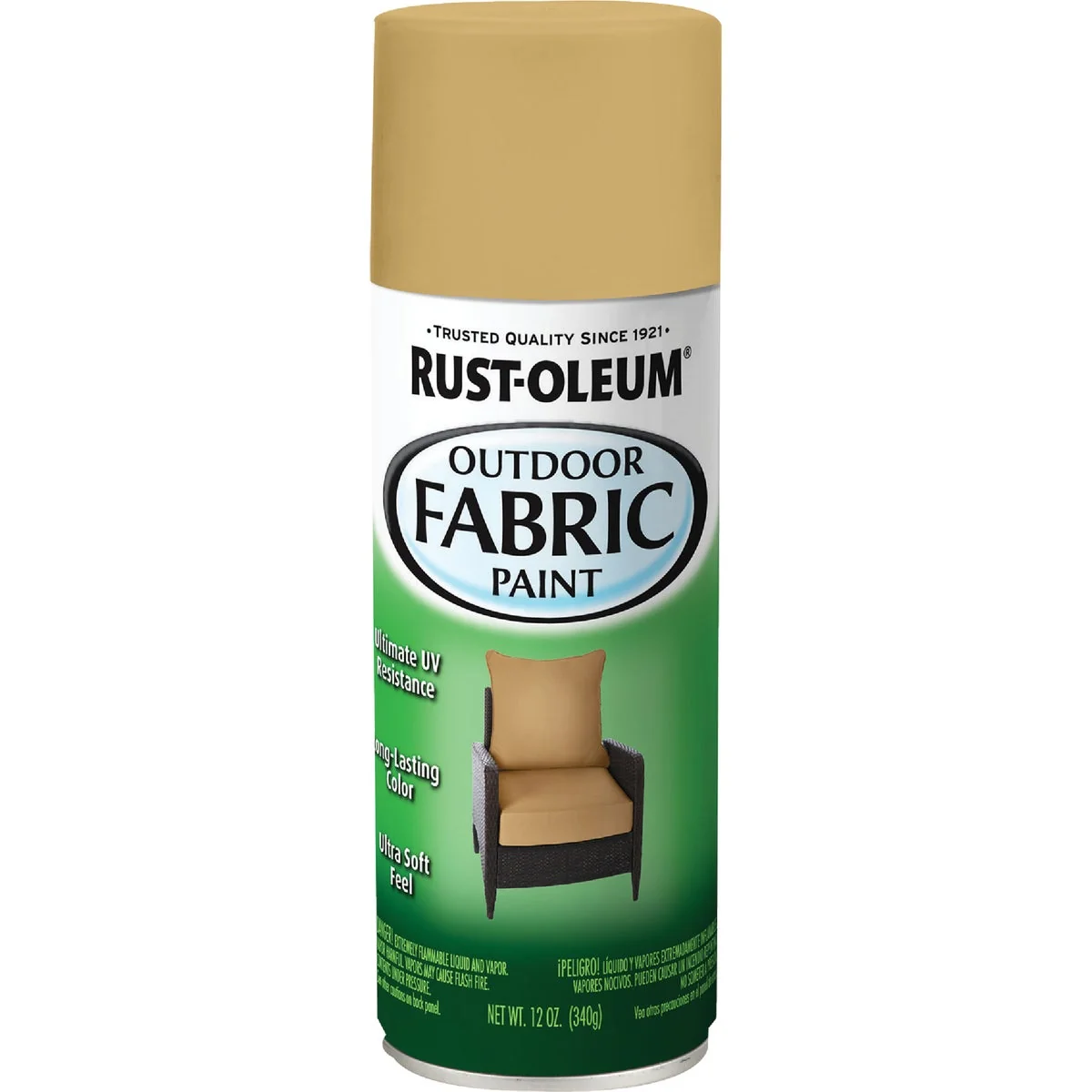 Long-Lasting Rust-Oleum 12 Oz. Flat Matte Outdoor Fabric Spray Paint Khaki Responsible