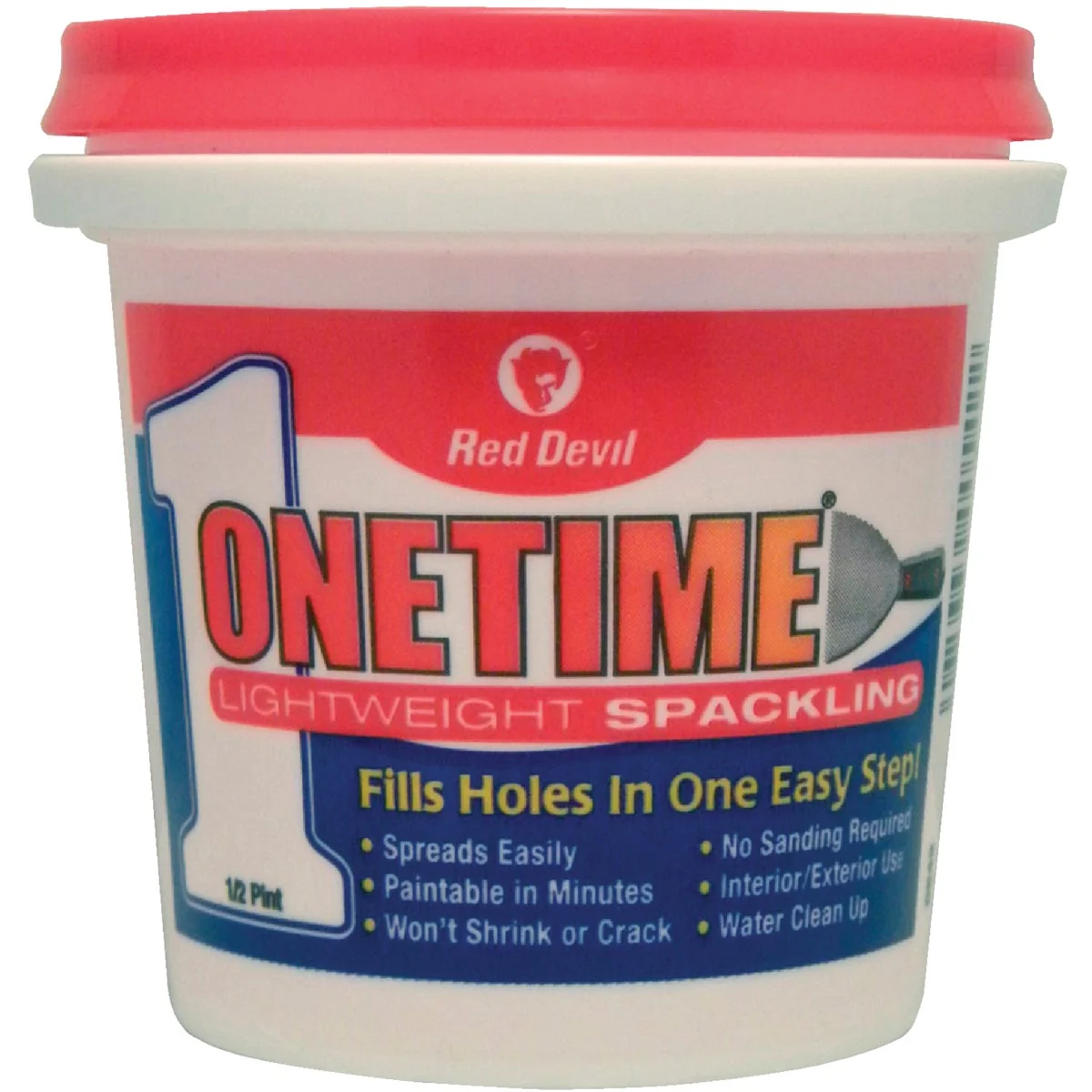 Long-Lasting Red Devil Onetime 1 2 Pt. Lightweight Acrylic Spackling Compound Verified