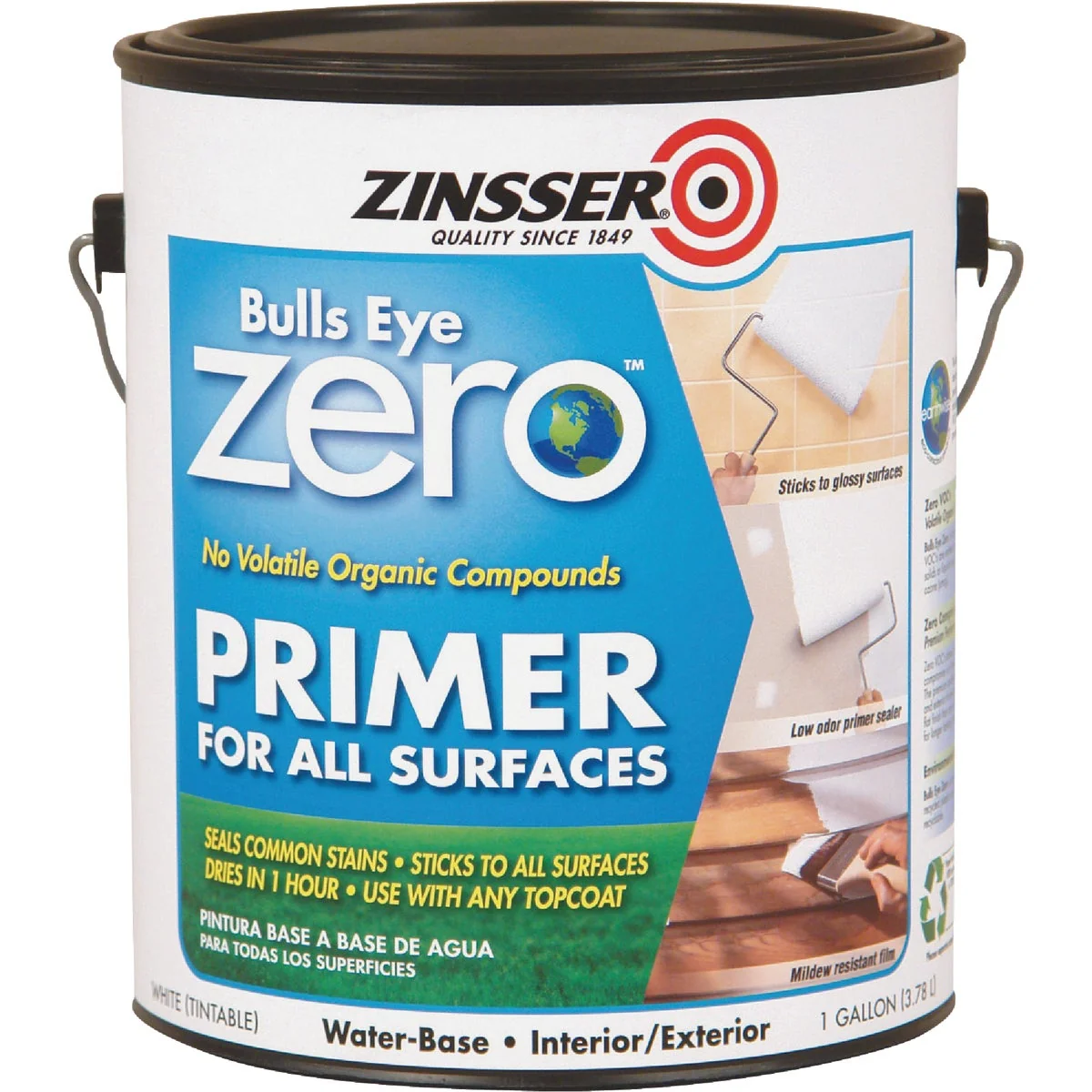 Classic Zinsser Bulls Eye Zero VOC Interior Exterior Primer White 1 Gal. Exclusive