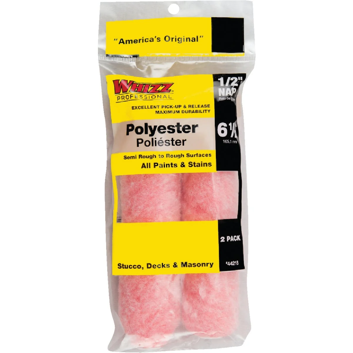 Selected Whizz 6-1 2 In. x 1 2 In. Domed End Cap Polyester Knit Fabric Roller Cover 2-Pack Exceptional