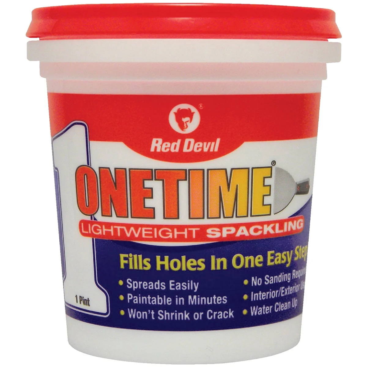 Prestigious Red Devil Onetime 1 Pt. Lightweight Acrylic Spackling Compound World-Class