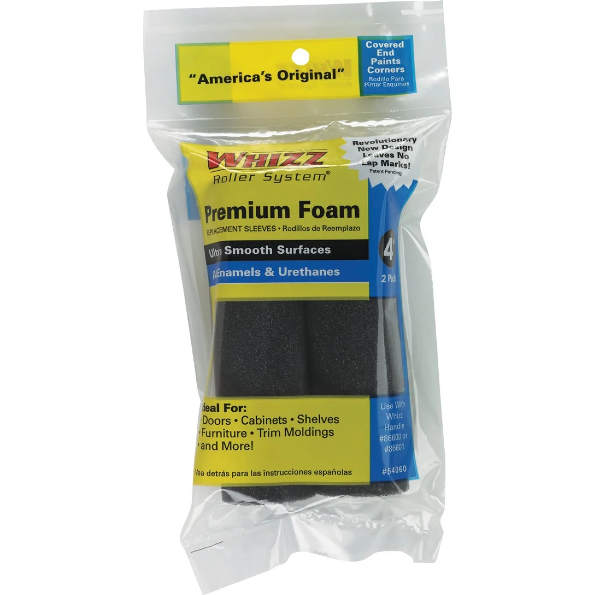 Versatile Whizz Roller System 4 In. x 1 4 In. Premium Black Mini Foam Roller Cover 2-Pack Responsible