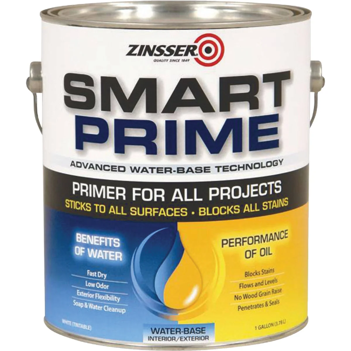 Luxury Zinsser Smart Prime Water-Base Interior Exterior Stain Blocking Primer White 1 Gal. Healthy