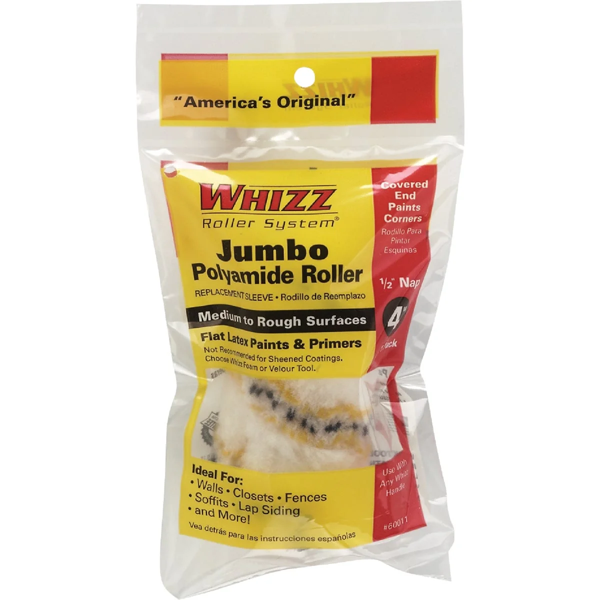 Eco-Friendly Whizz Premium Gold Stripe 4 In. x 1 2 In. Jumbo Woven Fabric Roller Cover Fast