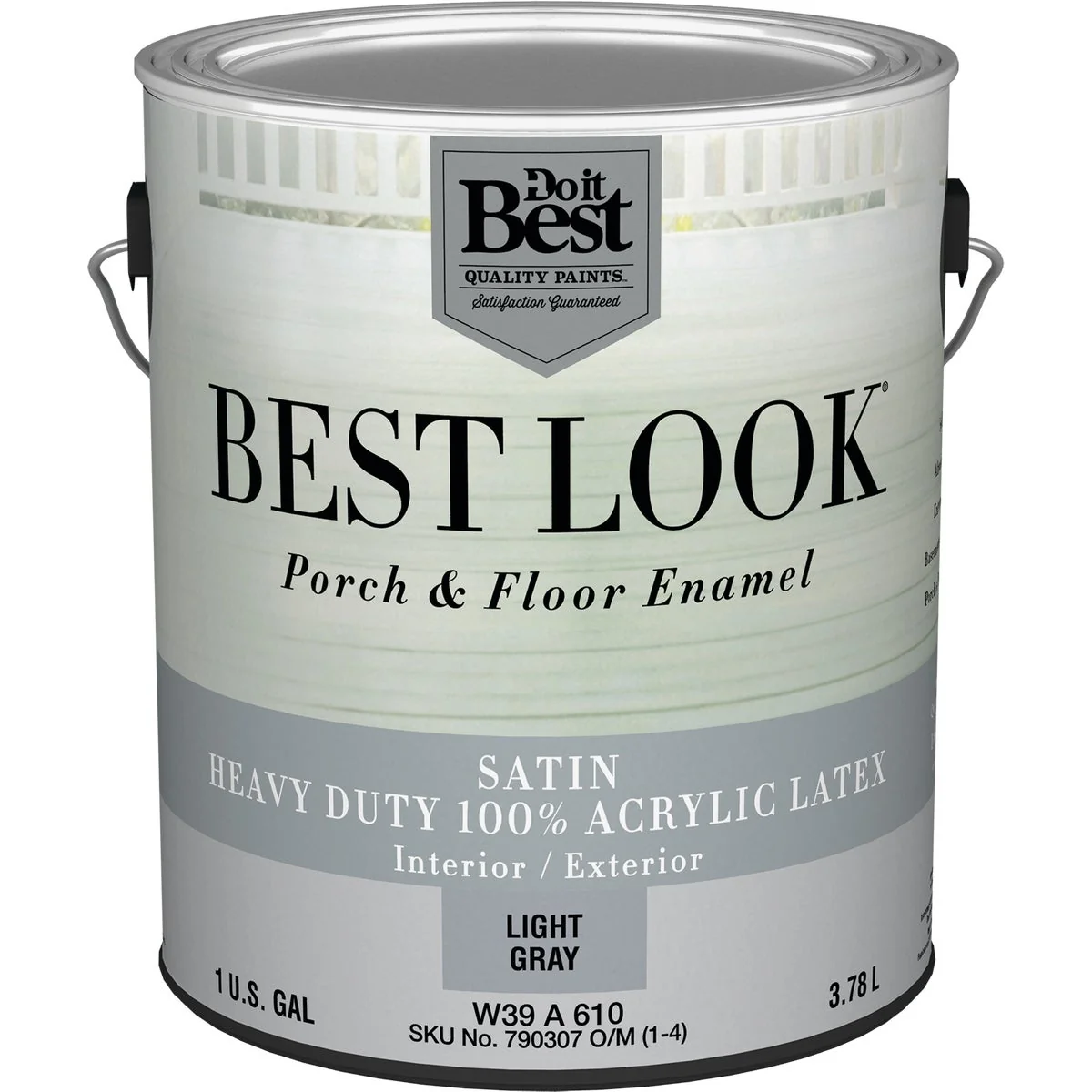 Environmentally Friendly Look 1 Gal. Light Gray Heavy-Duty Acrylic Latex Satin Porch Floor Enamel Genuine
