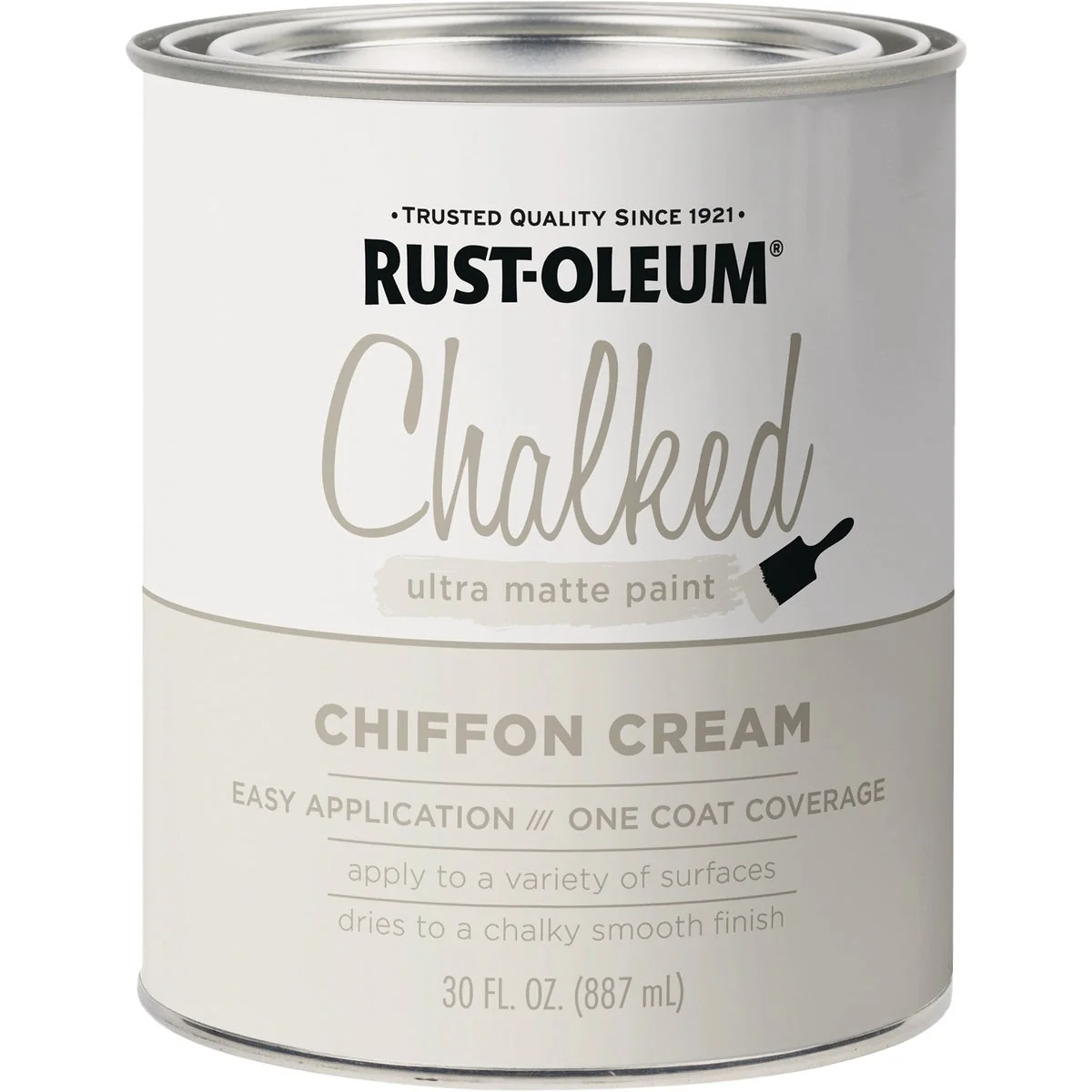 Casual Rust-Oleum Chalked Ultra Matte Chiffon Cream 30 Oz. Chalk Paint Consistent