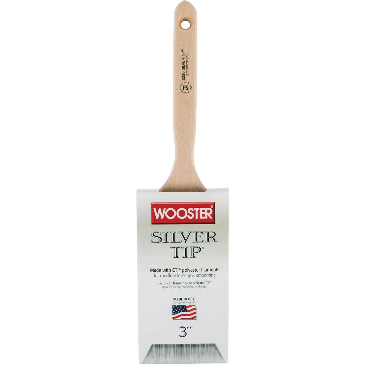 Excellent Wooster SILVER TIP 3 In. Chisel Trim Flat Sash Paint Brush Reusable