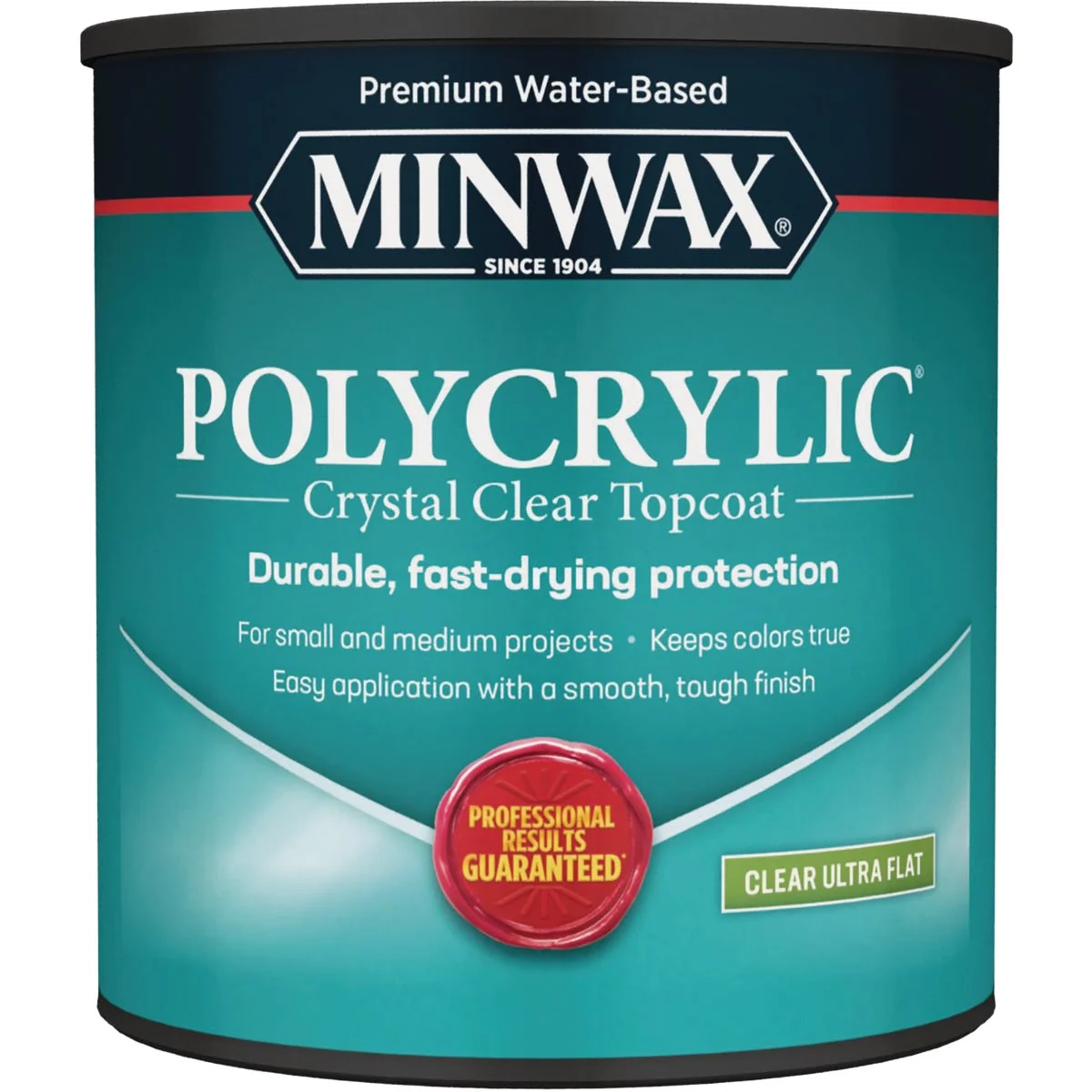 High-End Minwax Polycrylic Clear Ultra Flat Protective Finish 1 Qt. Fine Crafted