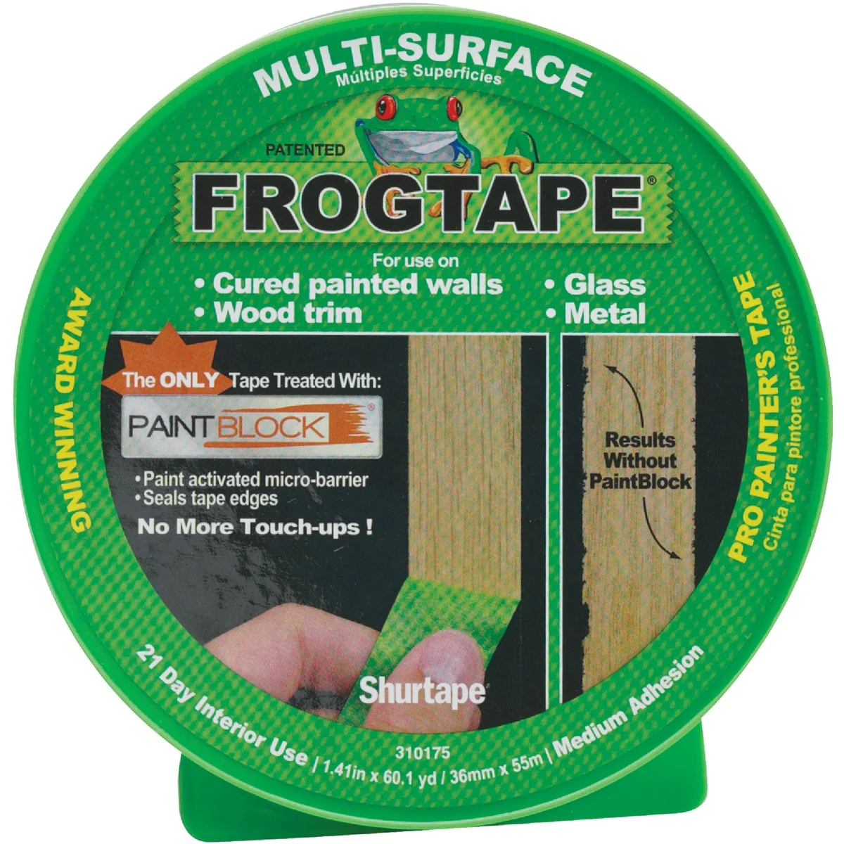 Smooth FrogTape 1.41 In. x 60 Yd. Multi-Surface Masking Tape Natural