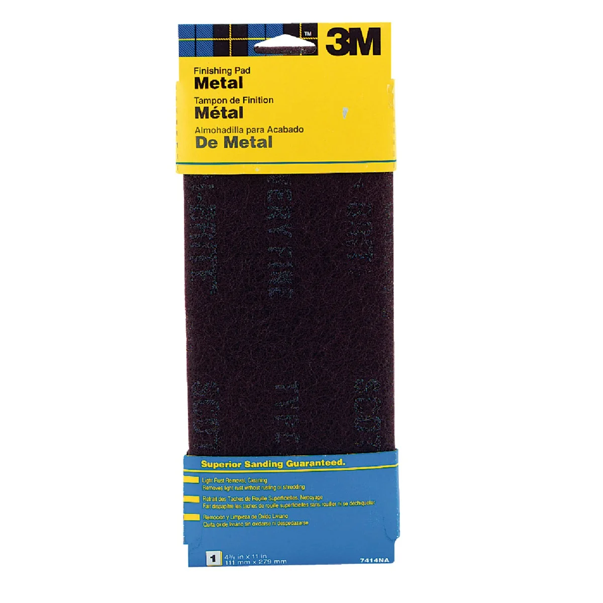 Dependable 3M 4-1 2 In. x 11 In. Metal Finishing Abrasive Stripping Pad High-Performance