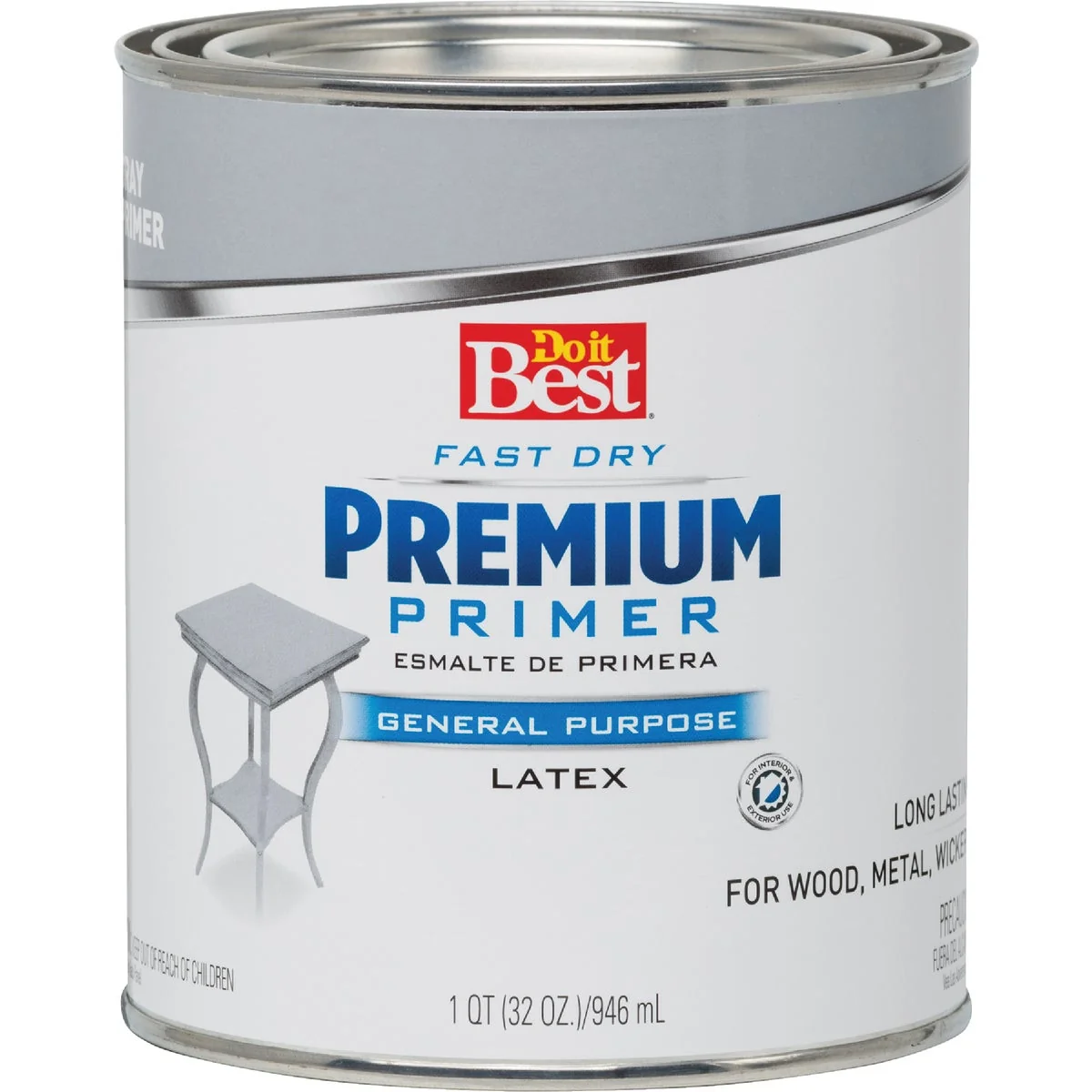 Premium Material Do it Premium Latex Interior Exterior Primer Gray 1 Qt. World-Class